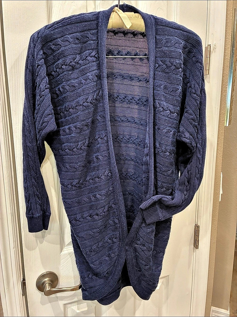 Lauren Ralph Lauren Cable Knit Open Front Cardigan in Blue Small Like New